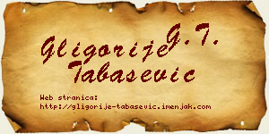 Gligorije Tabašević vizit kartica